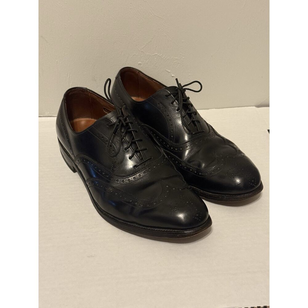 Allen Edmonds Chester Shoes Mens 10 D Wingtip Oxford Luxury Black Leather Dress - Picture 1 of 10